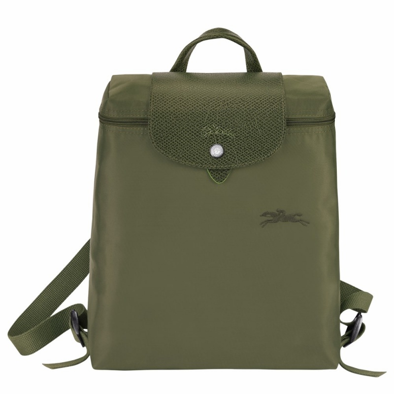 Green Longchamp Le Pliage M Men's Backpack